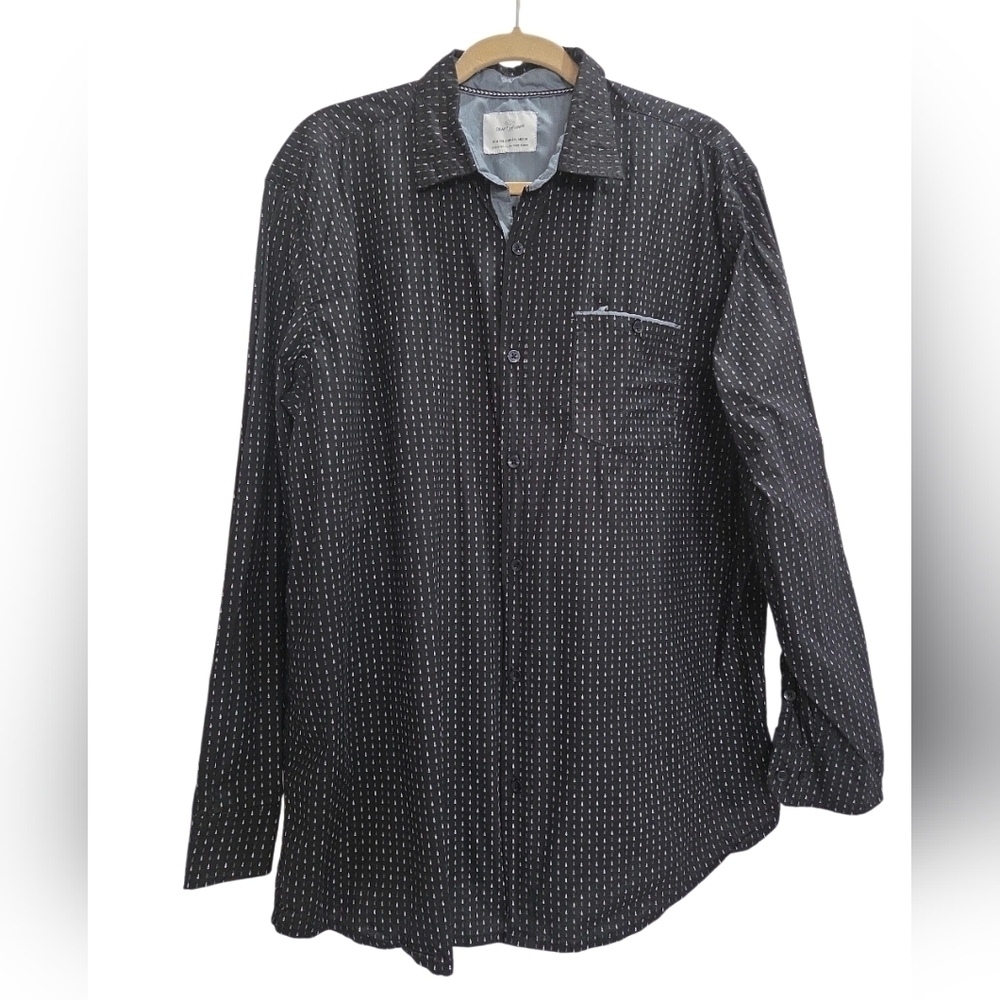 Craft+Flow Mens Black Button Down Shirt, SIZE 2XL
